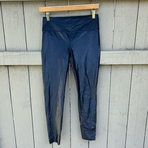 Noli Black Gloss Liquid Leggings Yoga Athletic Workout Gym Size Medium